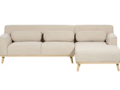 Divano angolare 3 posti SIMOS Velluto a coste Beige chiaro Lato Sinistro