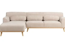 Divano angolare 3 posti SIMOS Ciniglia Beige Lato destro