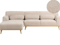 Divano angolare 3 posti SIMOS Ciniglia Beige Lato destro