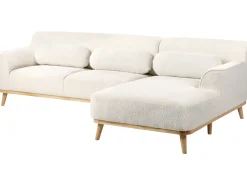 Divano angolare 3 posti SIMOS Bouclé Bianco Lato Sinistro