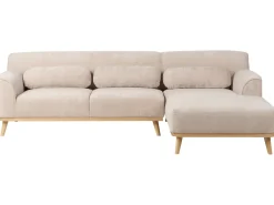 Divano angolare 3 posti SIMOS Ciniglia Beige Lato Sinistro