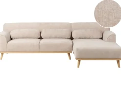 Divano angolare 3 posti SIMOS Ciniglia Beige Lato Sinistro
