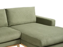 Divano angolare 4 posti SIGGARD Velluto a coste Verde Lato Sinistro