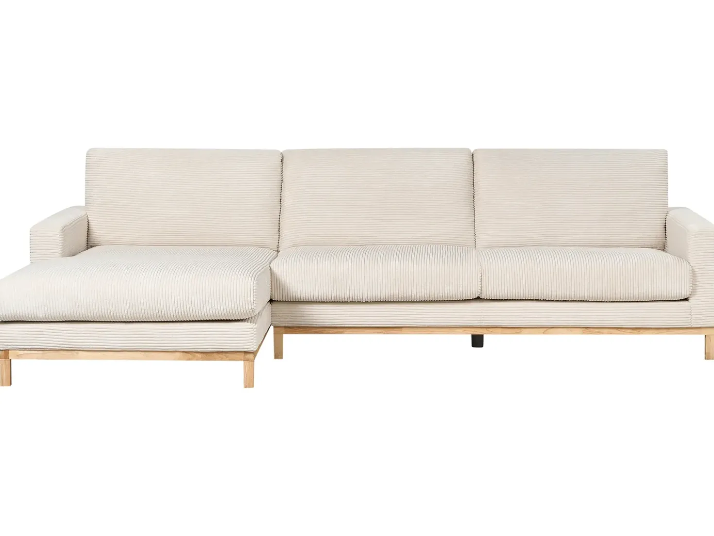 Divano angolare 4 posti SIGGARD II Velluto a coste Beige chiaro Lato destro