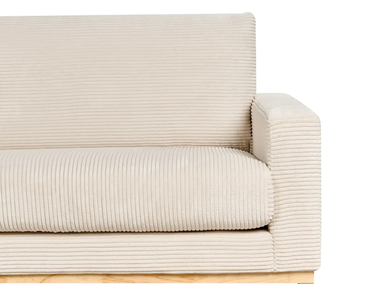 Divano angolare 4 posti SIGGARD II Velluto a coste Beige chiaro Lato destro