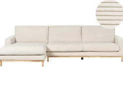 Divano angolare 4 posti SIGGARD II Velluto a coste Beige chiaro Lato destro