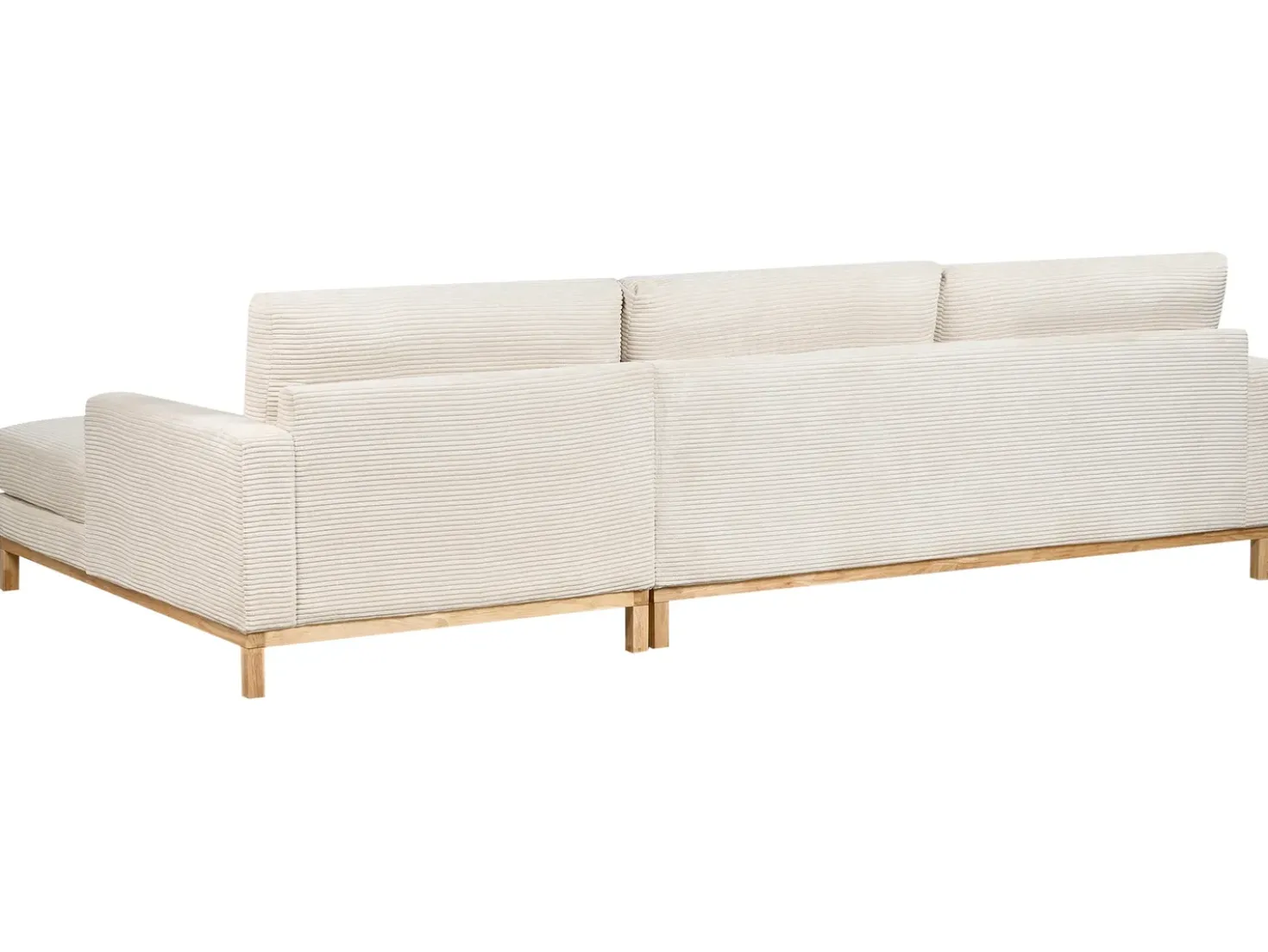 Divano angolare 4 posti SIGGARD Velluto a coste Beige chiaro Lato Sinistro