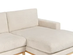 Divano angolare 4 posti SIGGARD Velluto a coste Beige chiaro Lato Sinistro