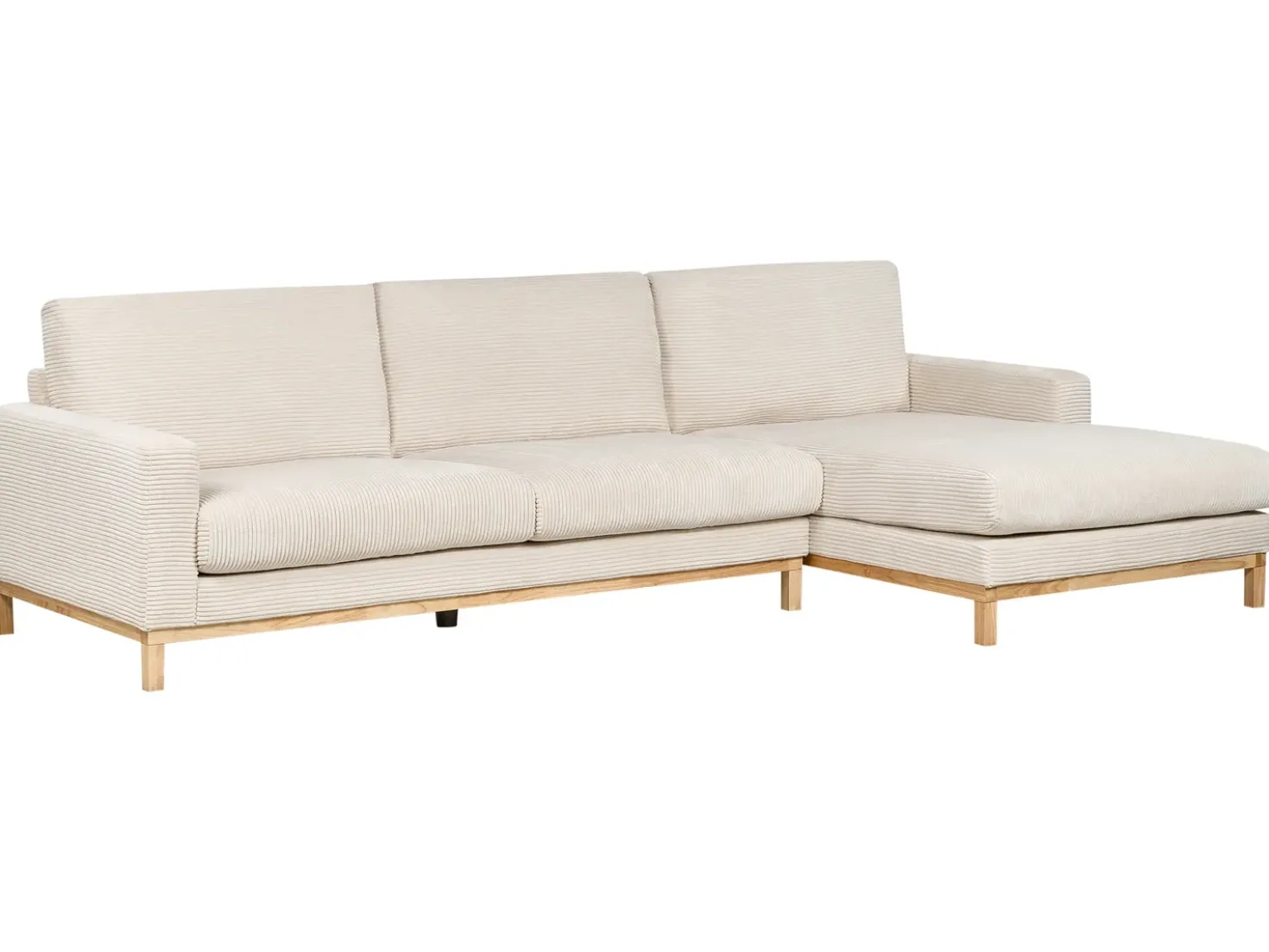 Divano angolare 4 posti SIGGARD Velluto a coste Beige chiaro Lato Sinistro