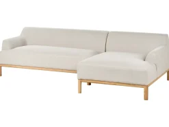 Divano angolare 3 posti SOSJO Tessuto Beige chiaro Lato Sinistro