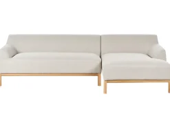 Divano angolare 3 posti SOSJO Tessuto Beige chiaro Lato Sinistro