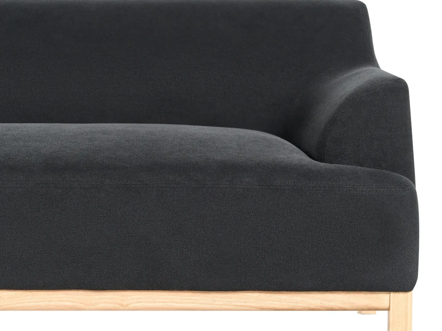 Divano angolare 3 posti SOSJO Tessuto Nero Lato destro