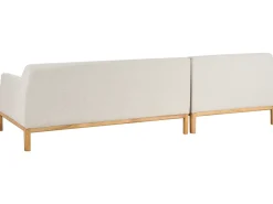 Divano angolare 3 posti SOSJO Tessuto Beige chiaro Lato destro