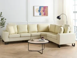 Divano angolare 6 posti STOCKHOLM Pelle naturale Beige chiaro Lato Sinistro