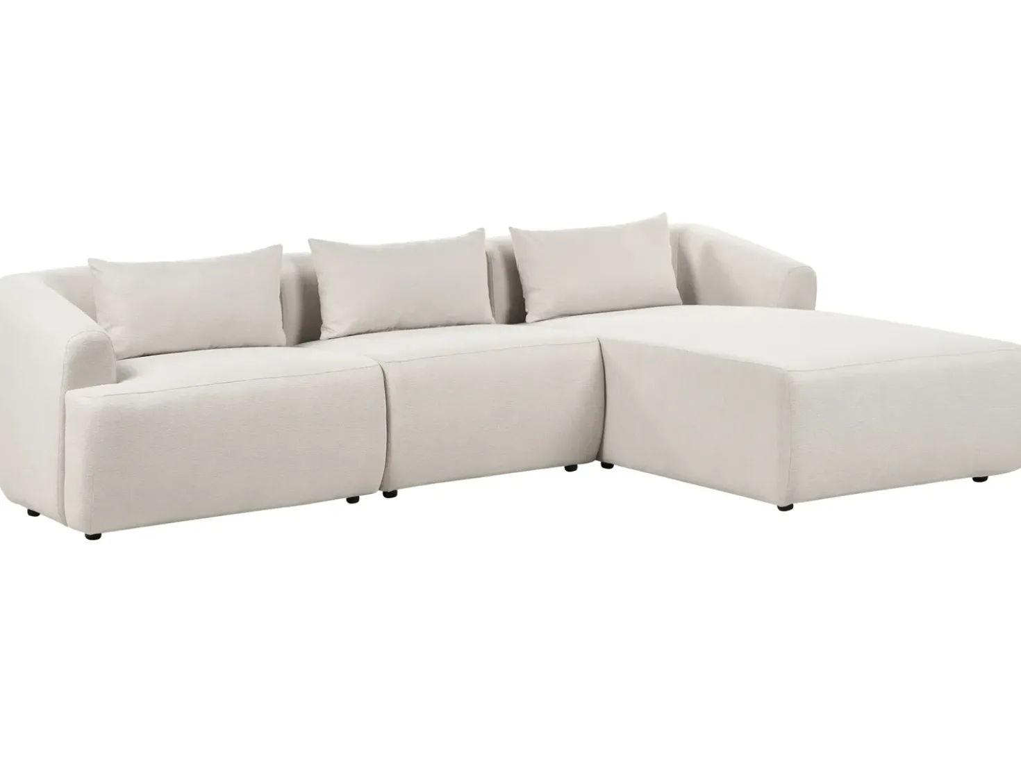 Divano angolare 3 posti SVANSELE Tessuto Beige chiaro Lato Sinistro
