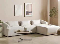 Divano angolare 3 posti SVANSELE Tessuto Beige chiaro Lato Sinistro