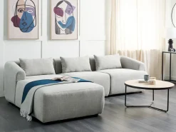Divano angolare 3 posti SVANSELE Tessuto Grigio chiaro Lato destro