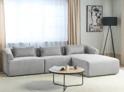 Divano angolare 3 posti SVANSELE Tessuto Grigio Lato Sinistro