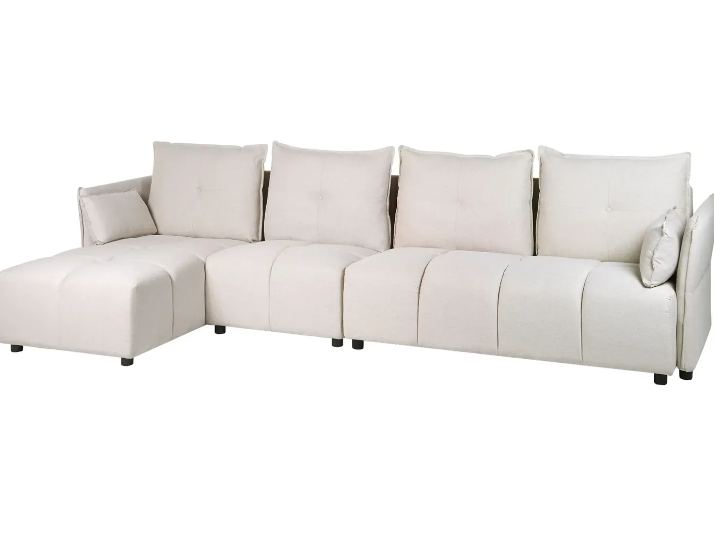 Divano angolare 4 posti TOMRA Tessuto Beige Lato destro