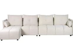 Divano angolare 4 posti TOMRA Tessuto Beige Lato destro