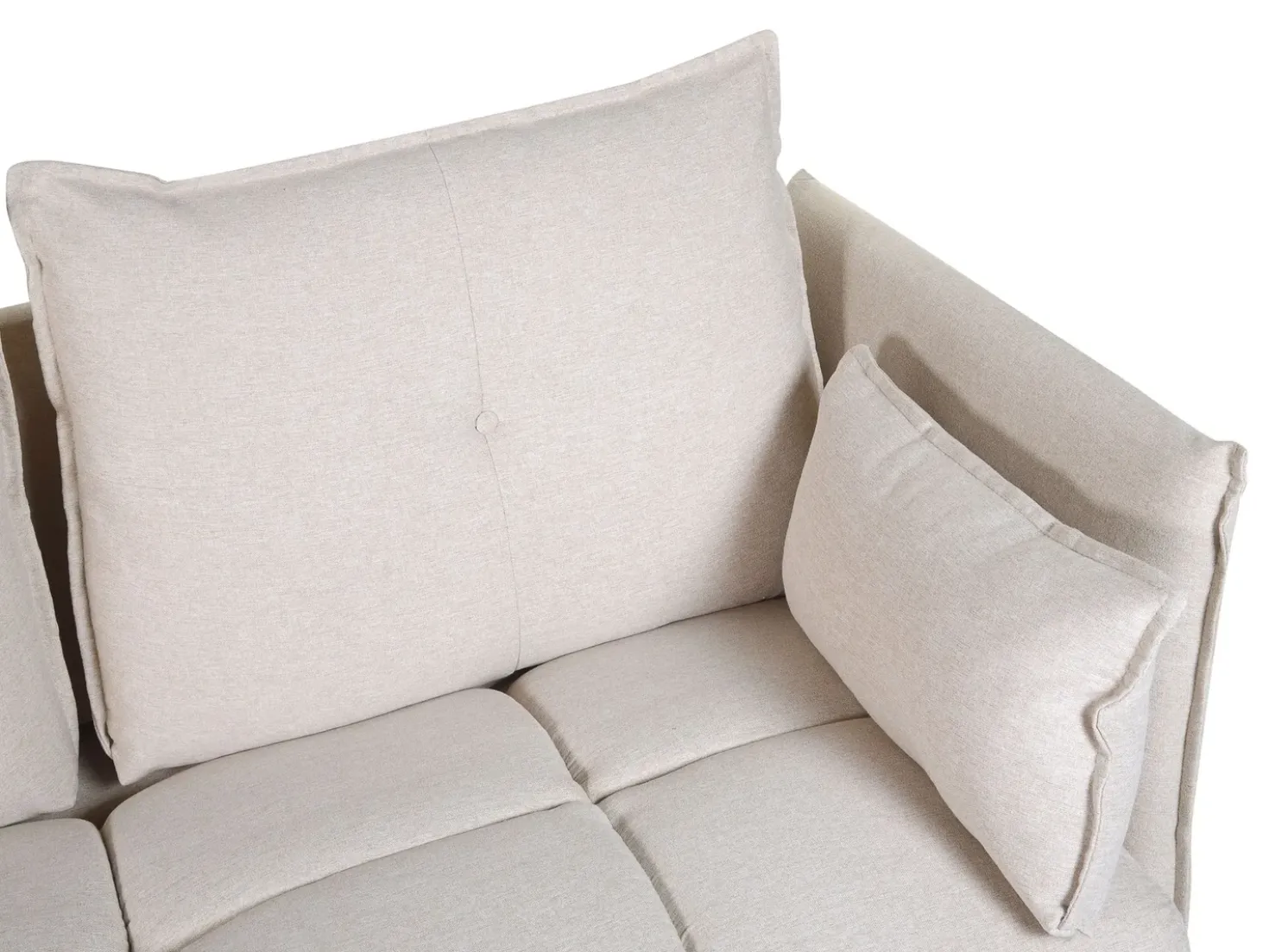 Divano angolare 4 posti TOMRA Tessuto Beige Lato destro