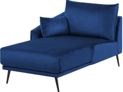 Divano angolare 3 posti VARDE Velluto Blu marino LED Lato destro