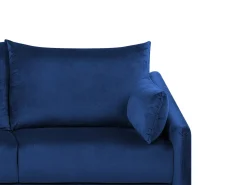 Divano angolare 3 posti VARDE Velluto Blu marino LED Lato destro