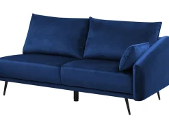 Divano angolare 3 posti VARDE Velluto Blu marino LED Lato destro