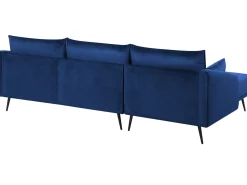 Divano angolare 3 posti VARDE Velluto Blu marino Lato destro