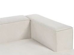 Divano angolare 2 posti VERNON Tessuto Beige chiaro Lato destro