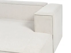Divano angolare 2 posti VERNON Tessuto Beige chiaro Lato destro