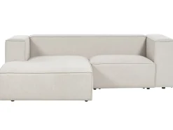 Divano angolare 2 posti VERNON Tessuto Beige chiaro Lato destro
