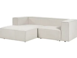 Divano angolare 2 posti VERNON Tessuto Beige chiaro Lato destro