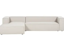 Divano angolare 3 posti VERNON Tessuto Beige chiaro Lato destro
