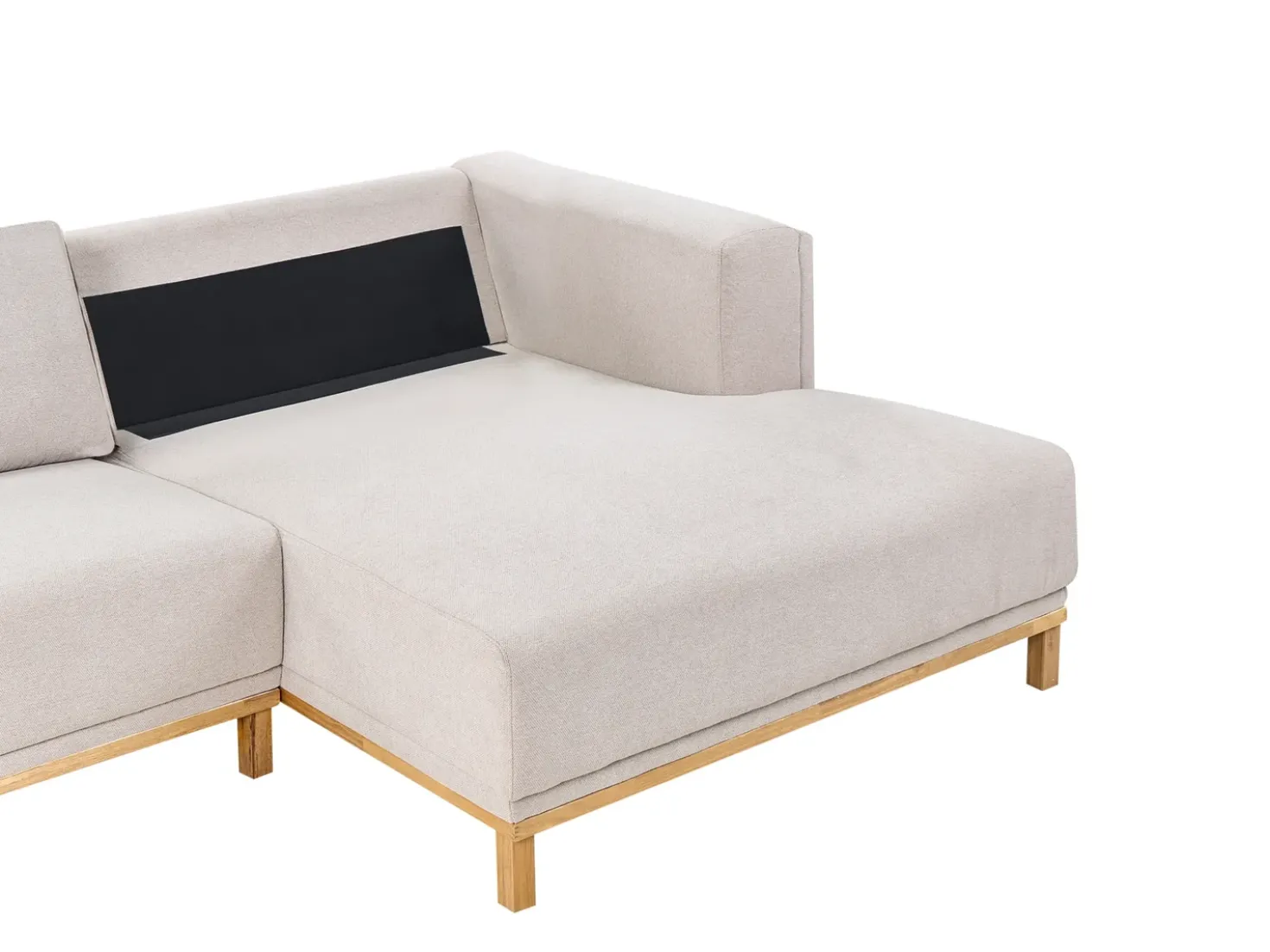 Divano angolare 5 posti VENG Tessuto Beige chiaro Lato Sinistro