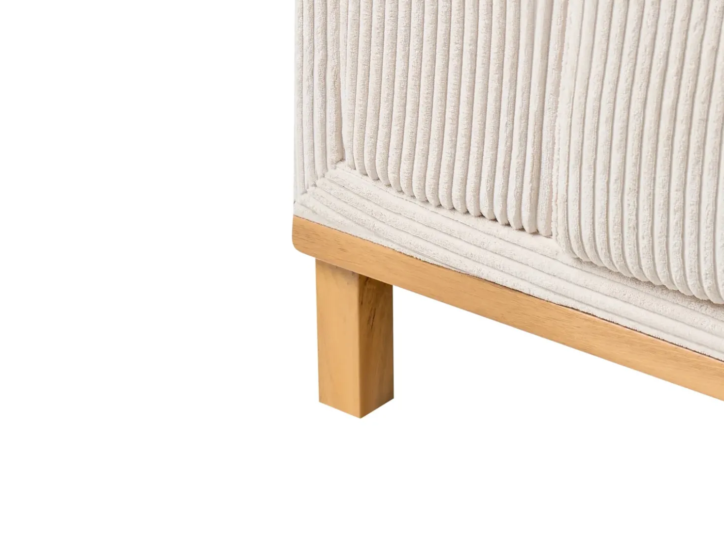 Divano angolare 5 posti VENG Velluto a coste Beige chiaro Lato Sinistro