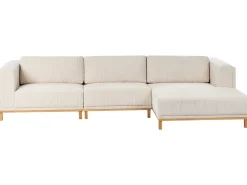 Divano angolare 5 posti VENG Velluto a coste Beige chiaro Lato Sinistro
