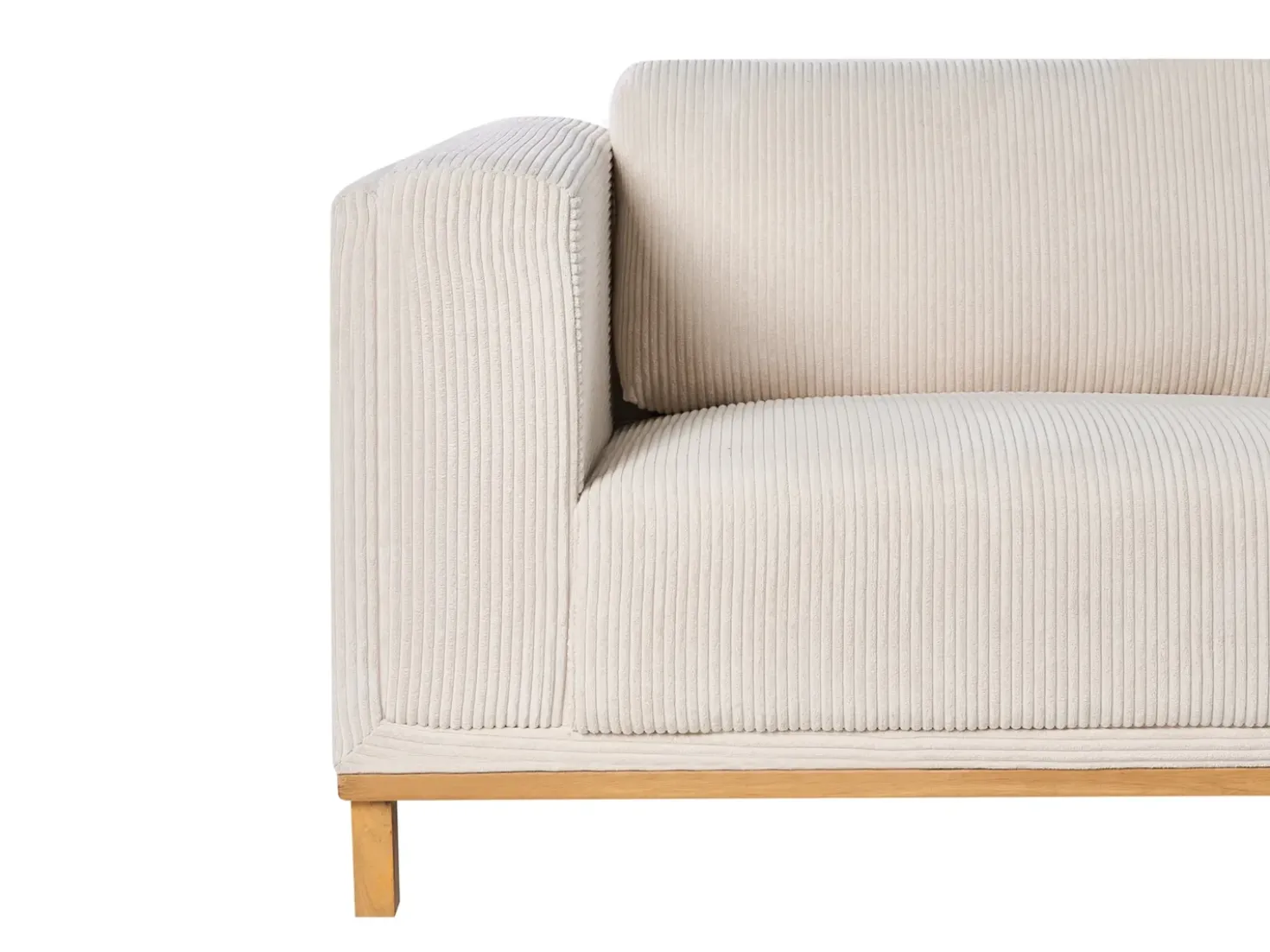 Divano angolare 5 posti VENG Velluto a coste Beige chiaro Lato Sinistro