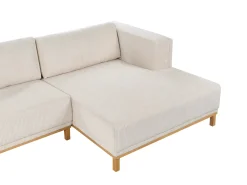 Divano angolare 5 posti VENG Velluto a coste Beige chiaro Lato Sinistro