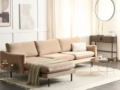 Divano angolare 4 posti VINTERBRO Velluto Beige Lato destro