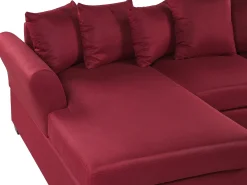 Divano angolare 3 posti VIKNA Tessuto Rosso scuro Lato destro