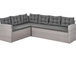 Divano angolare da giardino 8 posti VITERBO Rattan sintetico (PE) Grigio