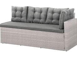 Divano angolare da giardino 8 posti VITERBO Rattan sintetico (PE) Grigio