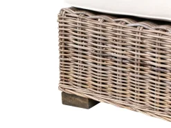 Divano angolare da giardino con pouf 5 posti RINELLA Rattan Grigio