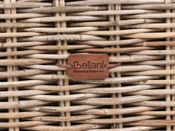 Divano angolare da giardino con pouf 5 posti RINELLA Rattan Grigio