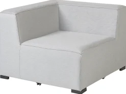 Divano angolare da giardino con pouf 7 posti AREZZO Lato Sinistro Modulare Grigio chiaro