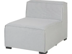 Divano angolare da giardino con pouf 7 posti AREZZO Lato Sinistro Modulare Grigio chiaro