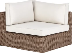 Divano angolare da giardino con pouf 6 posti PALERMO Modulare Rattan sintetico (PE) Marrone