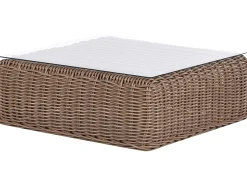 Divano angolare da giardino con pouf 6 posti PALERMO Modulare Rattan sintetico (PE) Marrone
