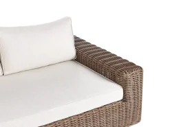 Divano angolare da giardino con pouf 6 posti PALERMO Modulare Rattan sintetico (PE) Marrone